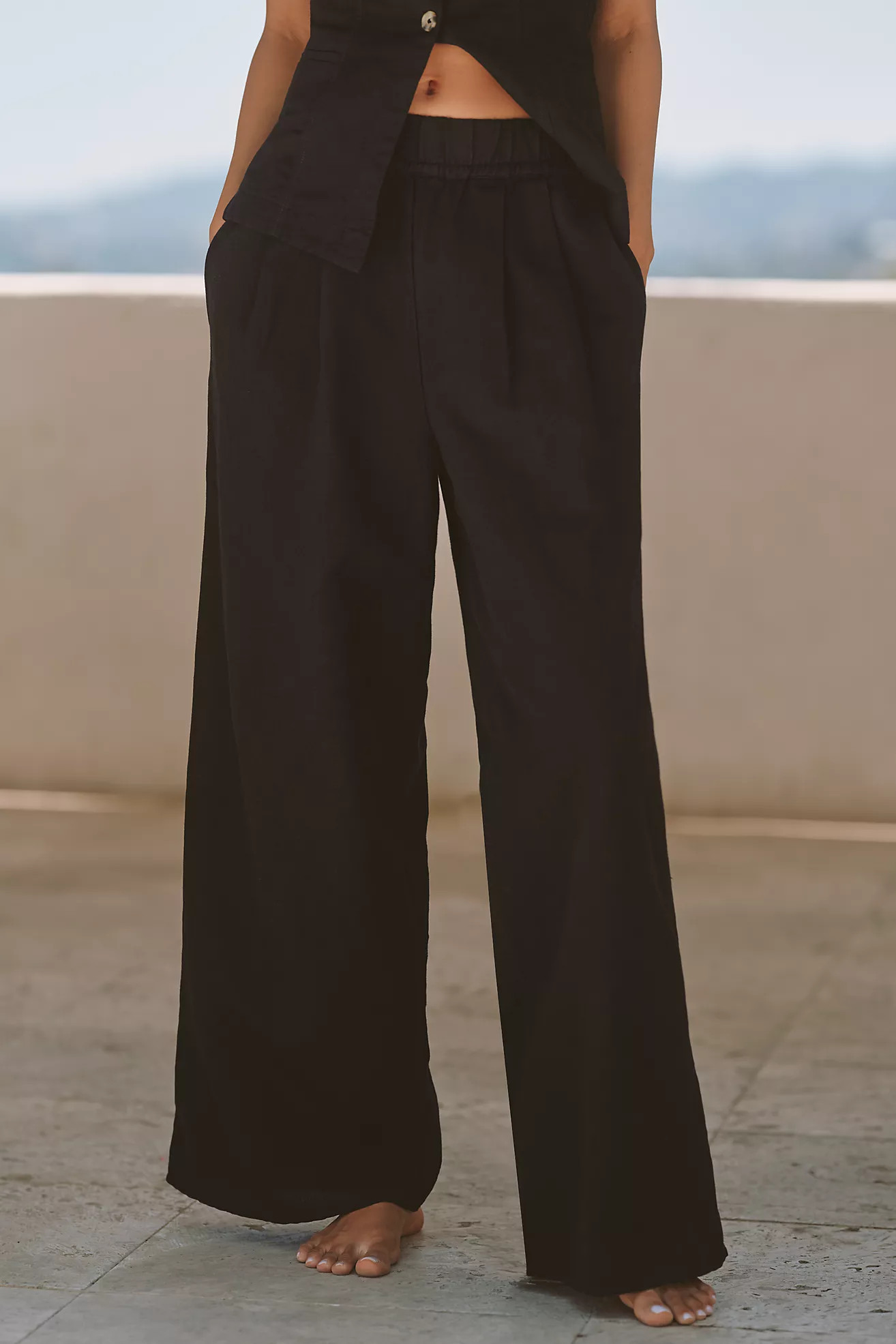 LSPACE Palma Linen High-Rise Wide-Leg Pants | Anthropologie (US)