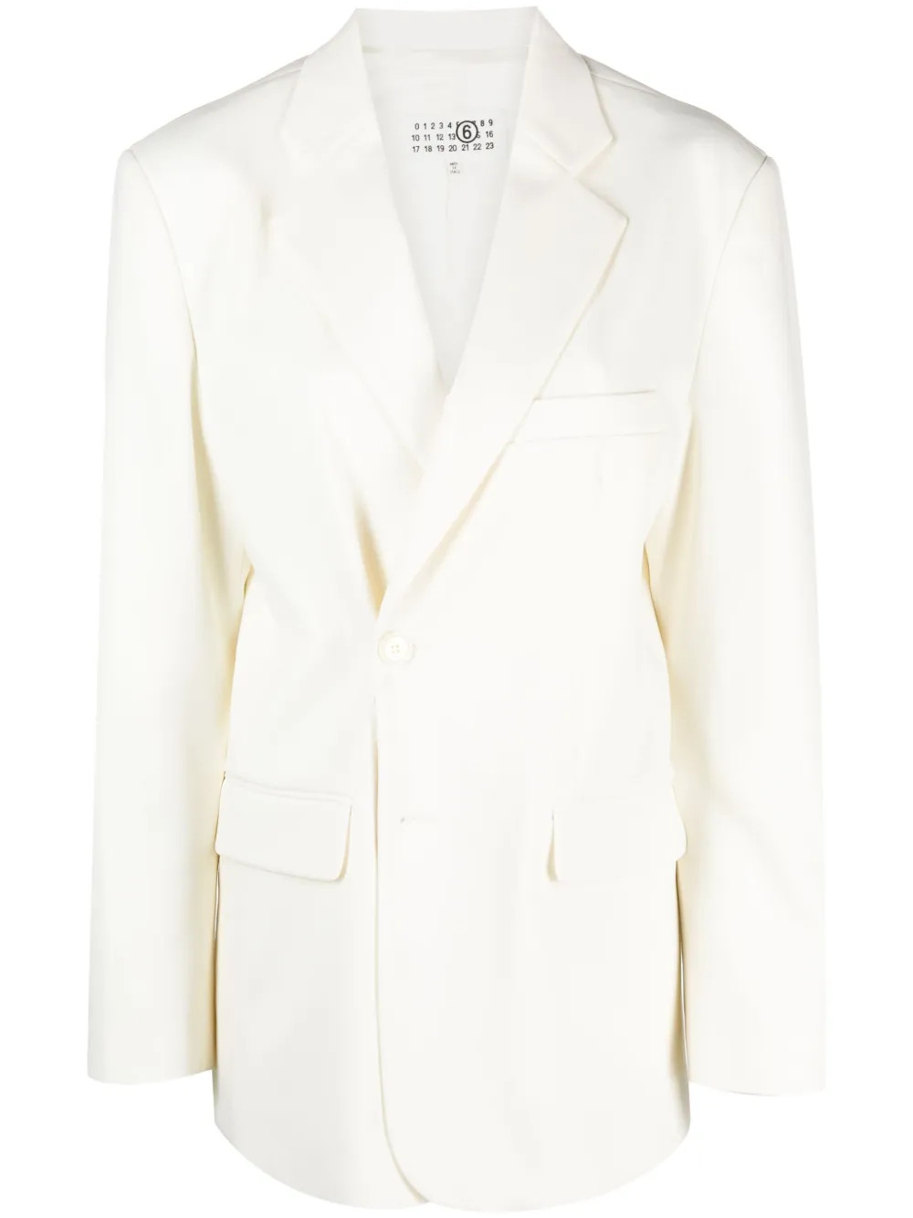 MM6 Maison Margiela Asymmetric double-breasted Blazer | White | FARFETCH | Farfetch Global