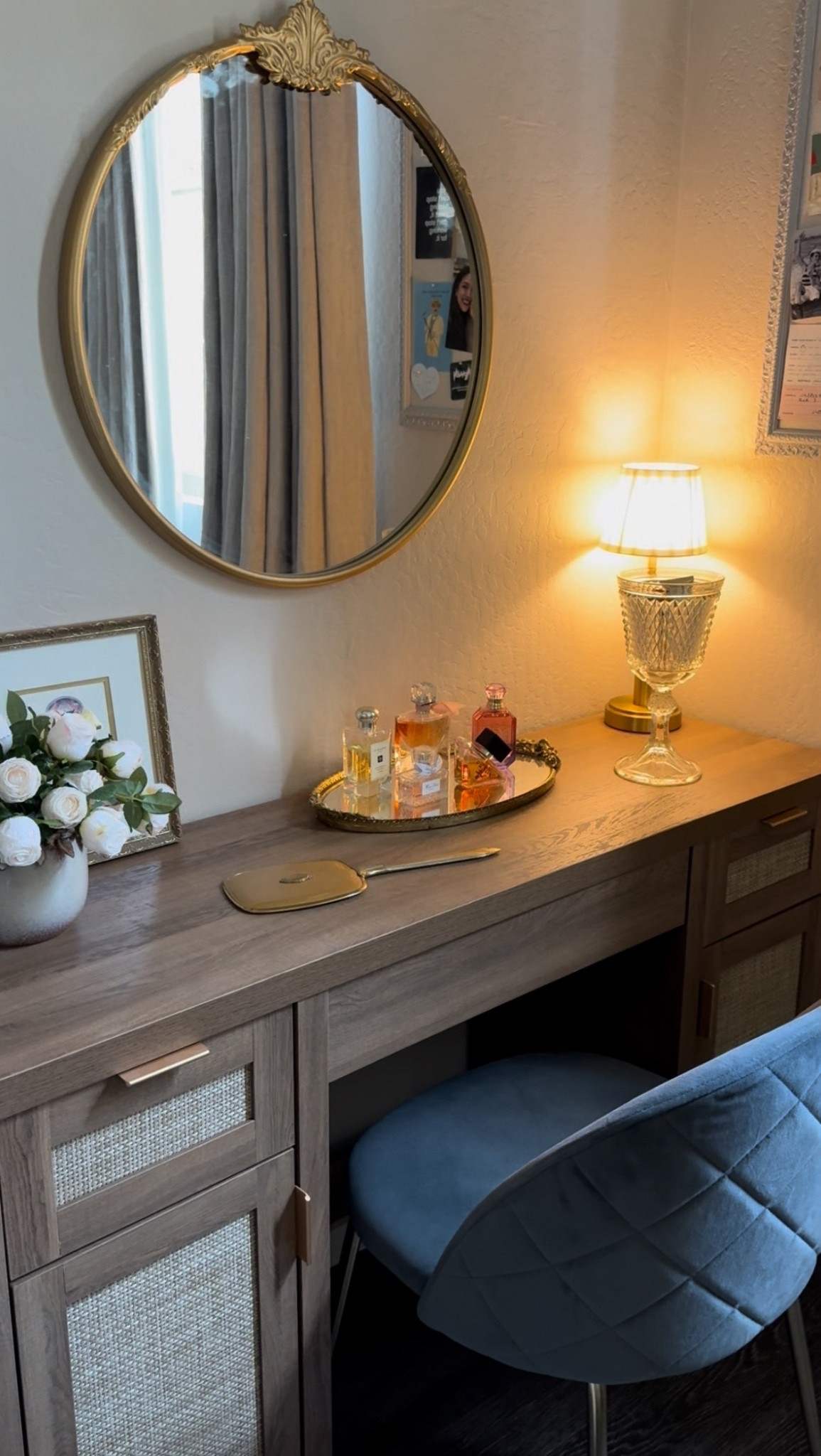 Vanity inspo! Vintage vibes vanity and a crystal makeup bowl ✨ 
#makeupbowl #vanity #vanityinspo #crystal #crystalbowl #vanitydecor #vintage #antique #vintagevibes 

#LTKBeauty #LTKmorningroutine #LTKHome