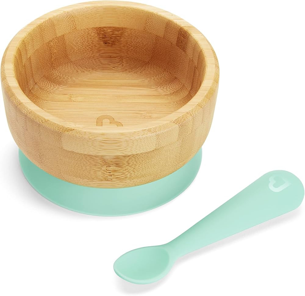 Munchkin® Bambou™ Suction Bowl and Silicone Spoon for Babies and Toddlers, Non-Toxic Bamboo | Amazon (US)