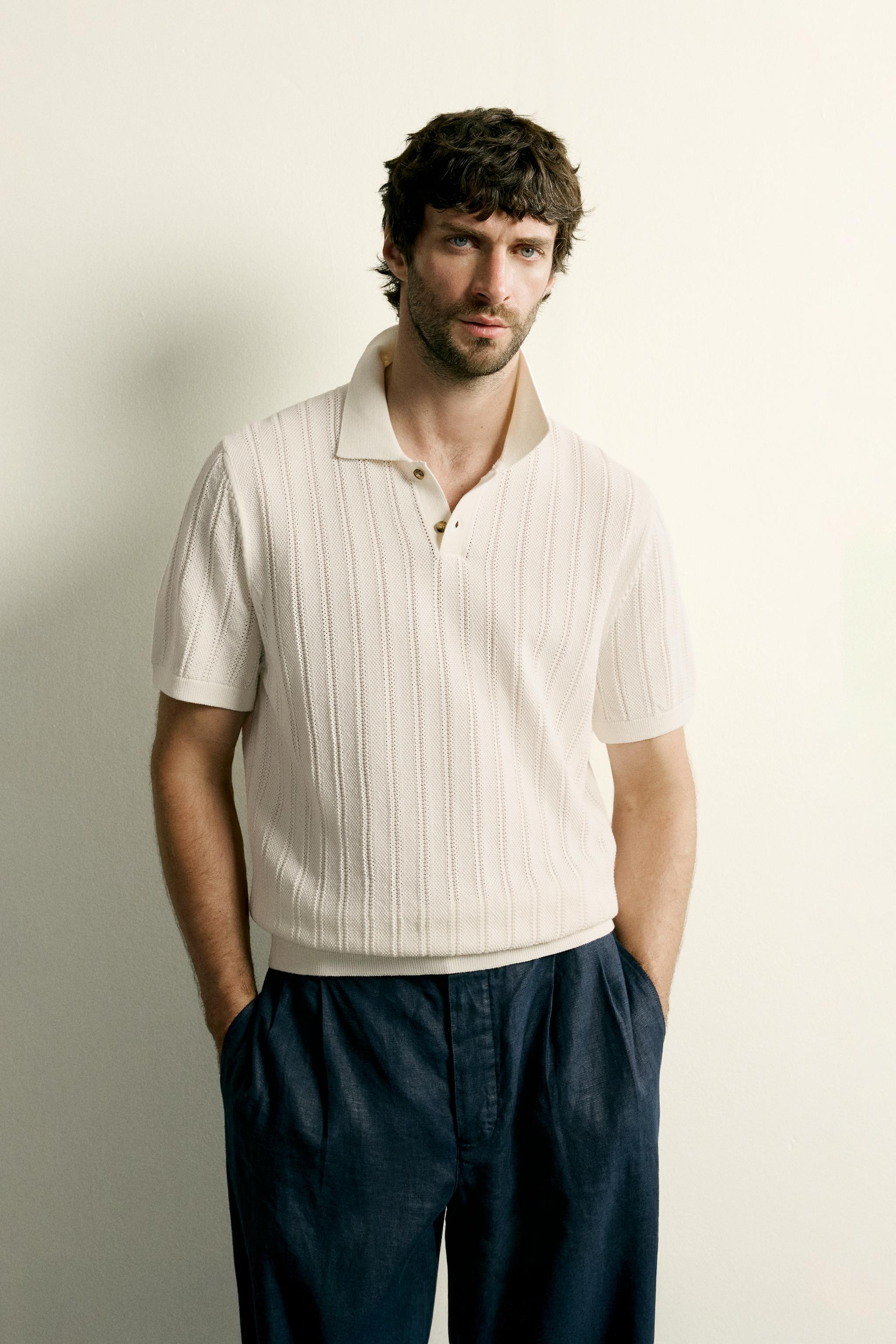 OPEN-KNIT TEXTURED POLO | Zara US