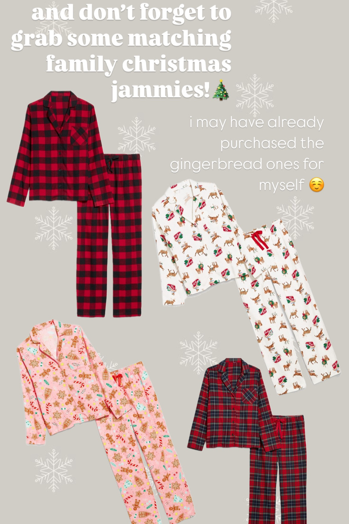 don’t forget to grab some matching family pjs for you and the fam or you and the fur baby or just you during giftober! i bought the pink gingerbread ones for myself and I LOVE them! 🎅🏼🎄🎁 every year we get our christmas jammies from old navy and we’re never disappointed !

#LTKSaleAlert #LTKSeasonal #LTKHoliday
