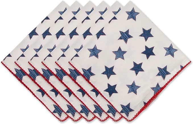 DII Americana Multistripe Collection 4th of July Tabletop Napkin Set, 20x20, Antique Blue Stars, ... | Amazon (US)