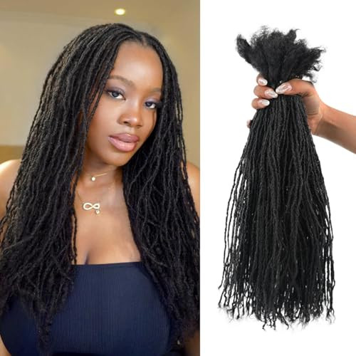 Originea Sister Locs Extensions Human Hair Curly Tips Permanent Micro Locs Extensions Natural Looking Soft Dreadlocks Can Be Bleached and Dyed (1B# 0.1cm, 18 Inch 30 Strands) | Amazon (US)