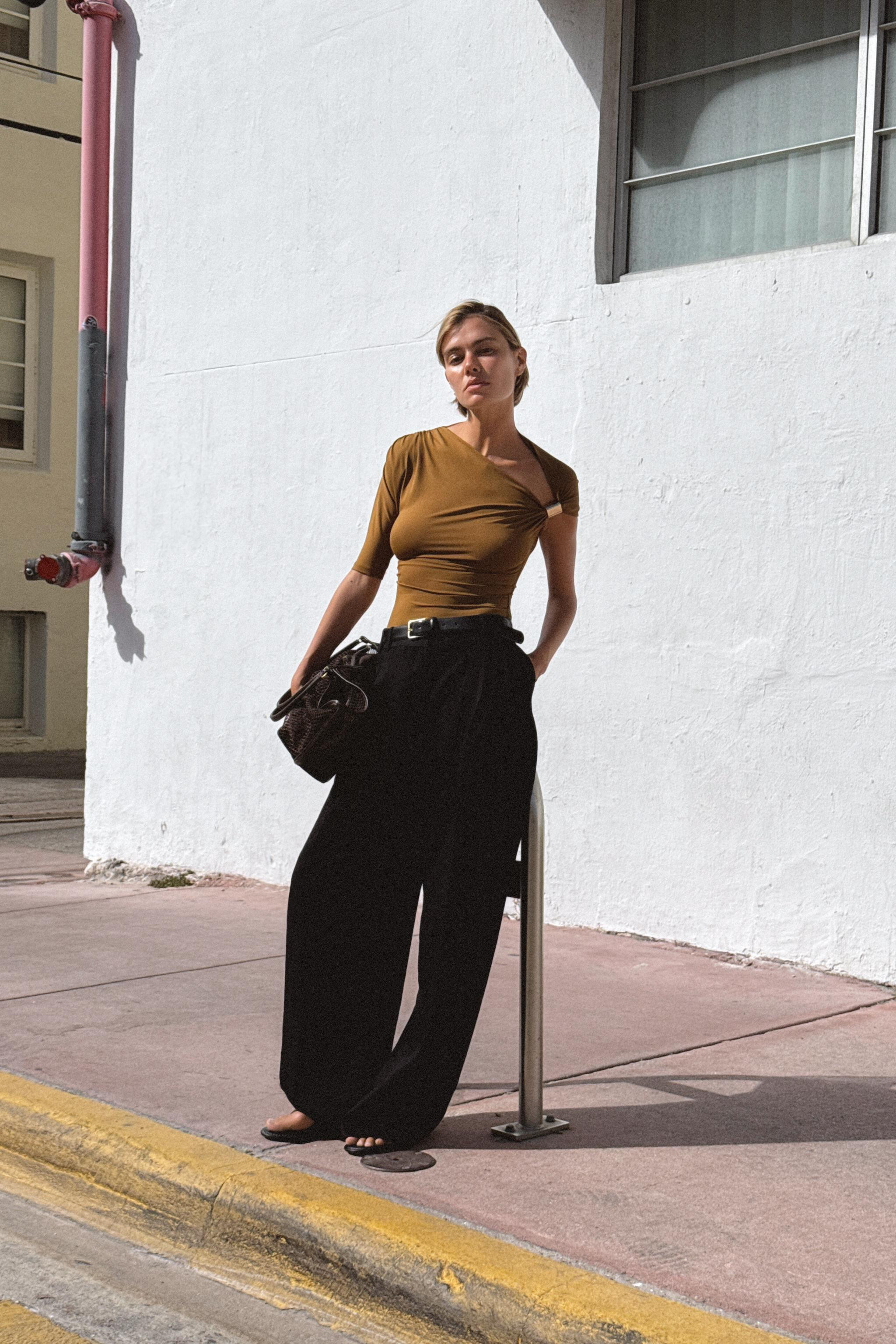 ASYMMETRIC POLYAMIDE TOP | Zara US