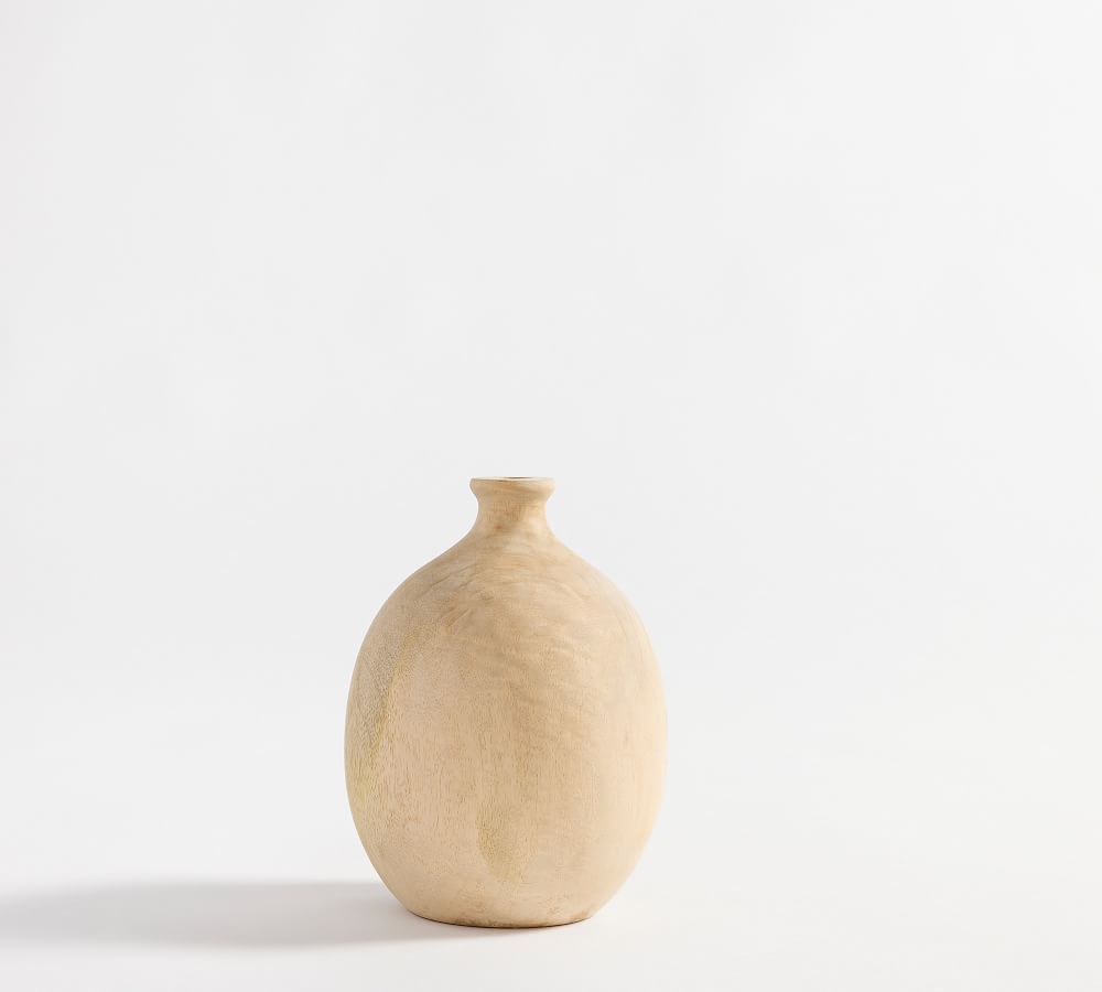 Mango Wood Bulb Vase, Natural | Pottery Barn (US)