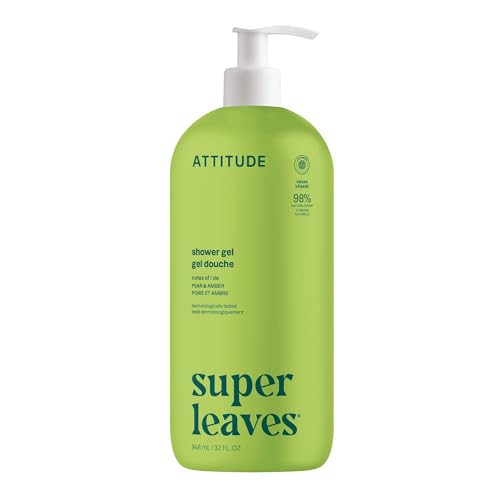 ATTITUDE Body Wash, EWG Verified Shower Gel, Dermatologically Tested, Plant and Mineral-Based, Vegan Personal Care Products, Pear & Amber Scent, 32 Fl Oz | Amazon (US)