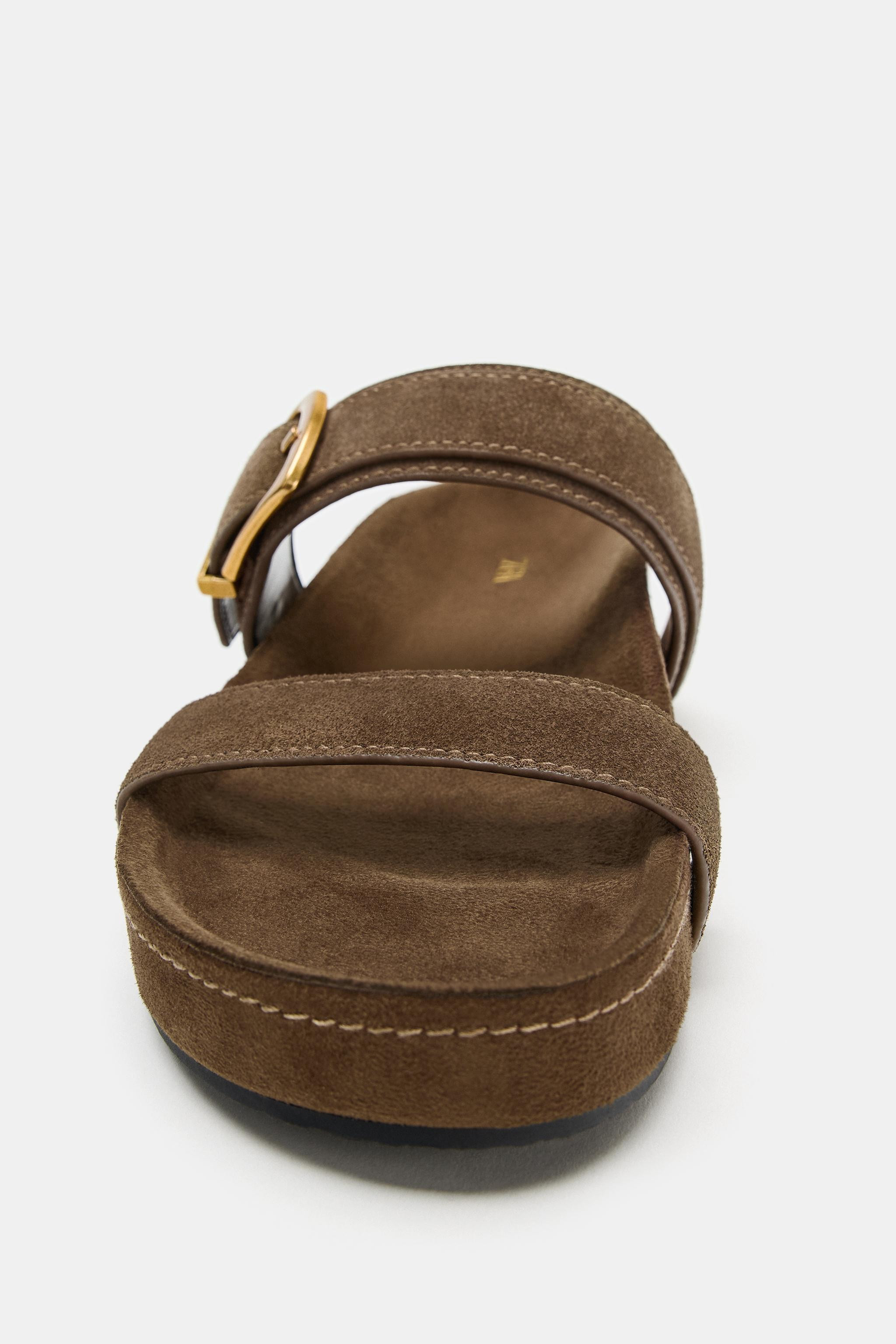 SPLIT SUEDE PLATFORM SANDALS | Zara FR