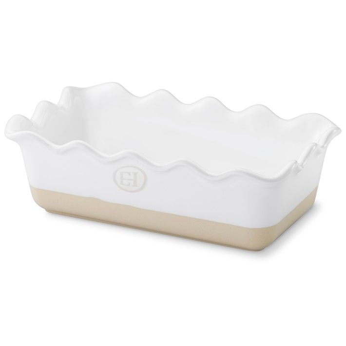 Emile Henry French Ceramic Ruffled Loaf Pan, White | Williams-Sonoma