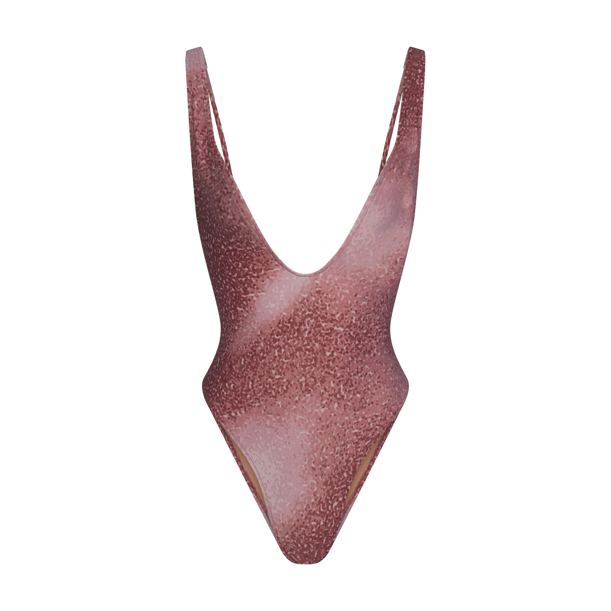 SIGNATURE SWIM PLUNGE ONE PIECE | HENNA FK OMBRE PRINT | SKIMS | SKIMS (US)