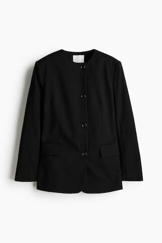 H & M - Collarless Jacket - Black | H&M (US + CA)