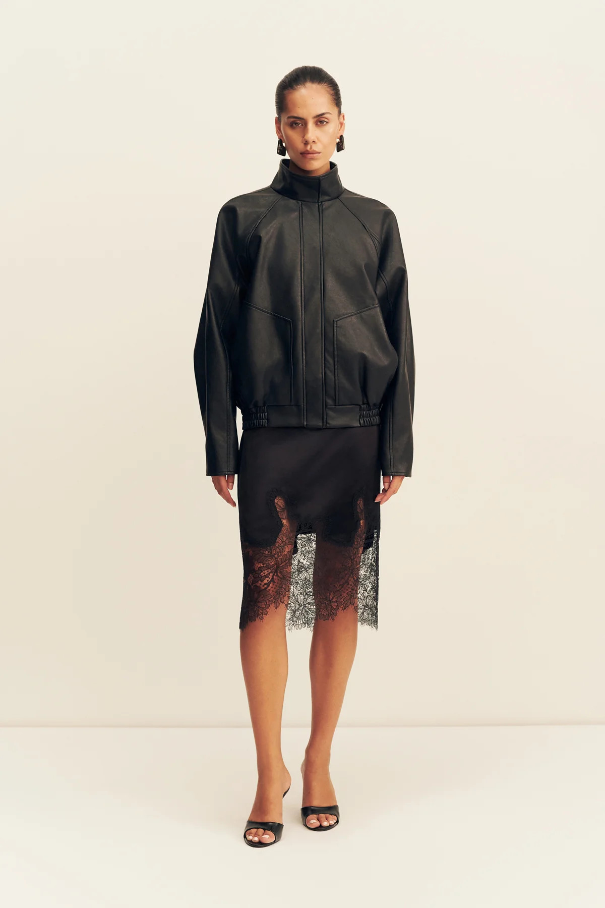 Kennedy Faux Leather Jacket | Black | Outerwear | Shona Joy | Shona Joy