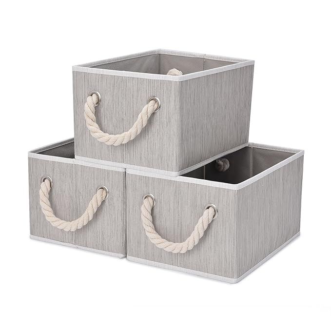 StorageWorks Decorative Storage Bins, Bathroom Storage Baskets with Cotton Rope Handles, Mixing o... | Amazon (US)