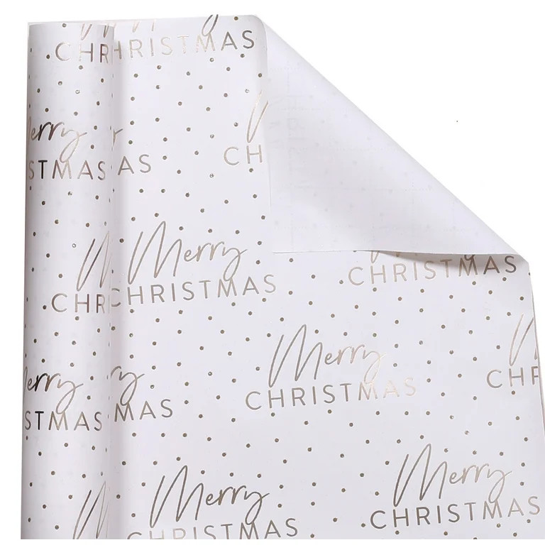 Gold Winter Wishes Christmas Wrapping Paper, 25 Square feet Single Roll by My Texas House | Walmart (US)