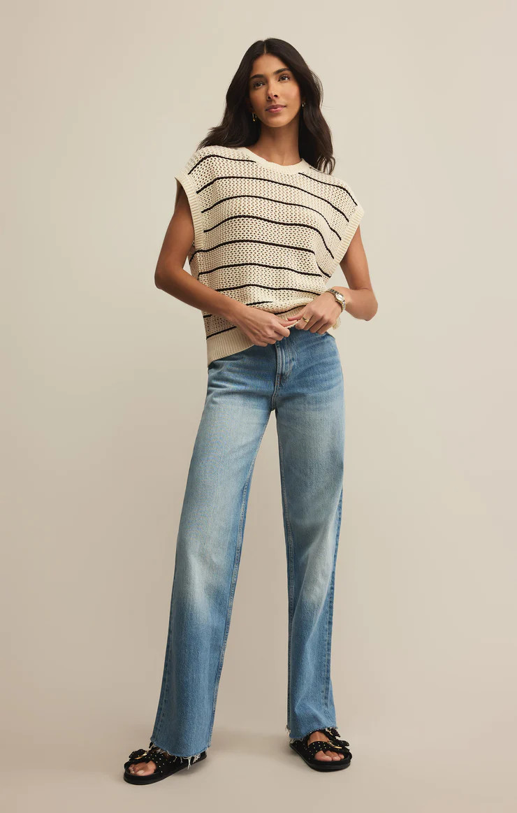 Ines Striped Crochet Sweater Top | Z Supply