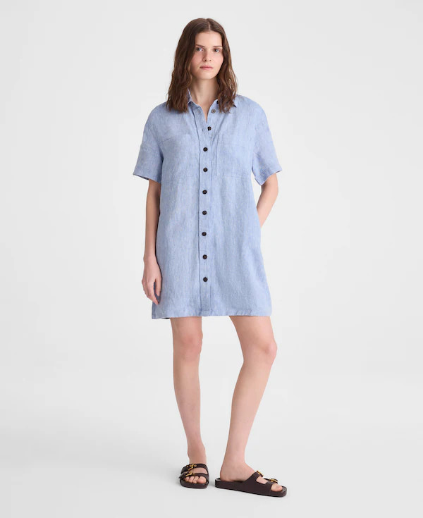 Relaxed Mini Shirtdress in 100% Linen | Madewell