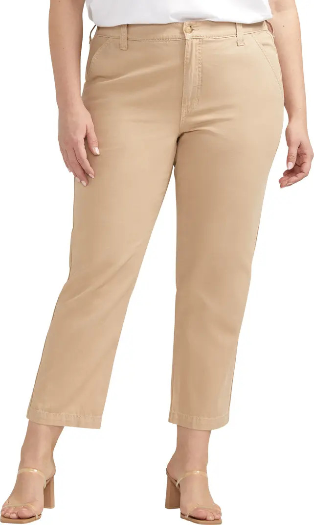 High Waist Crop Cotton & Linen Chinos | Nordstrom