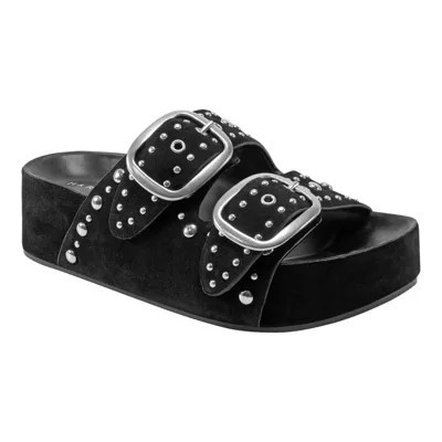 Marc Fisher LTD Women's Sayge Open Toe Slip-on Casual Sandals, Black, 8M | Belk