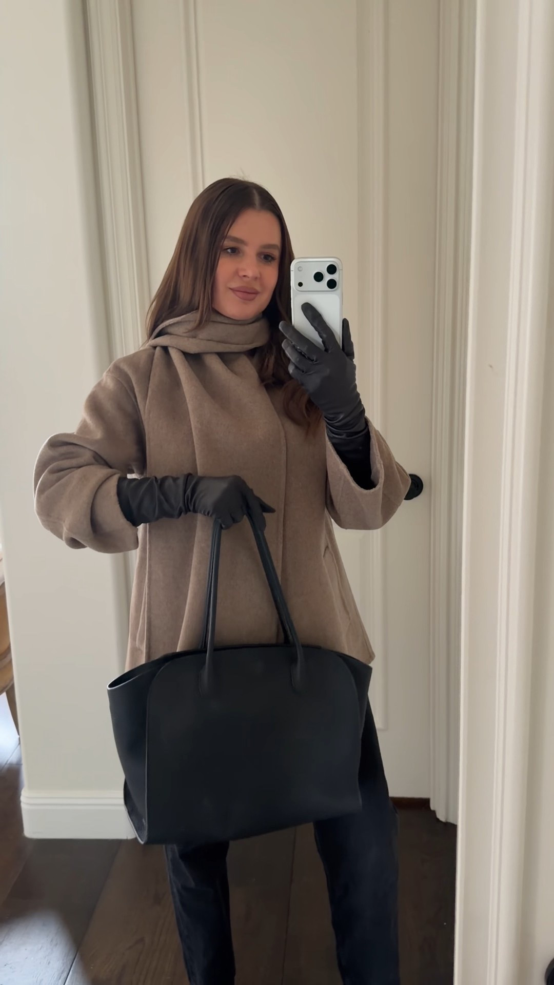 Outfit inspo. This coat is lightweight and the scarf is detachable making it a great choice for fall and early winter months. The gloves are from Zara. They are dark brown but look more like black/off black. 
#coat #falloutfit #gloves #leather #bomber #jacket #espressobrown #darkbrown #brown #winter #outfitideas #loafers #boots  


#LTKWorkwear #LTKootd #LTKFindsUnder100 #LTKFindsUnder100 #LTKSaleAlert

#LTKSeasonal #LTKgrwm #LTKHoliday
