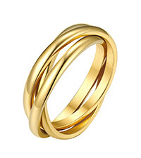 FOCALOOK Crush Bands Ring for Women Dupe Jewelry Stainless Steel 18K Gold Plated Quilted Ring 6MM... | Amazon (CA)