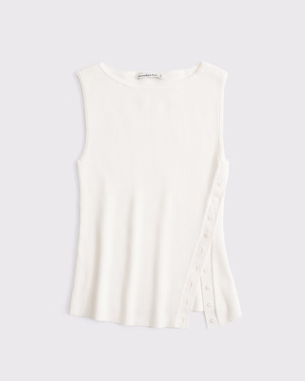 Asymmetrical Button Sweater Tank | Abercrombie & Fitch (US)