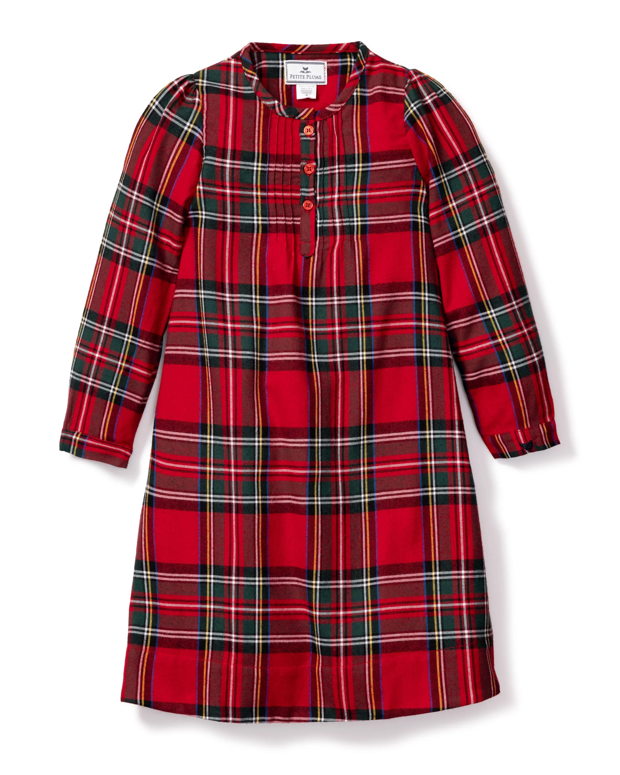 Girl's Brushed Cotton Beatrice Nightgown in Imperial Tartan | Petite Plume