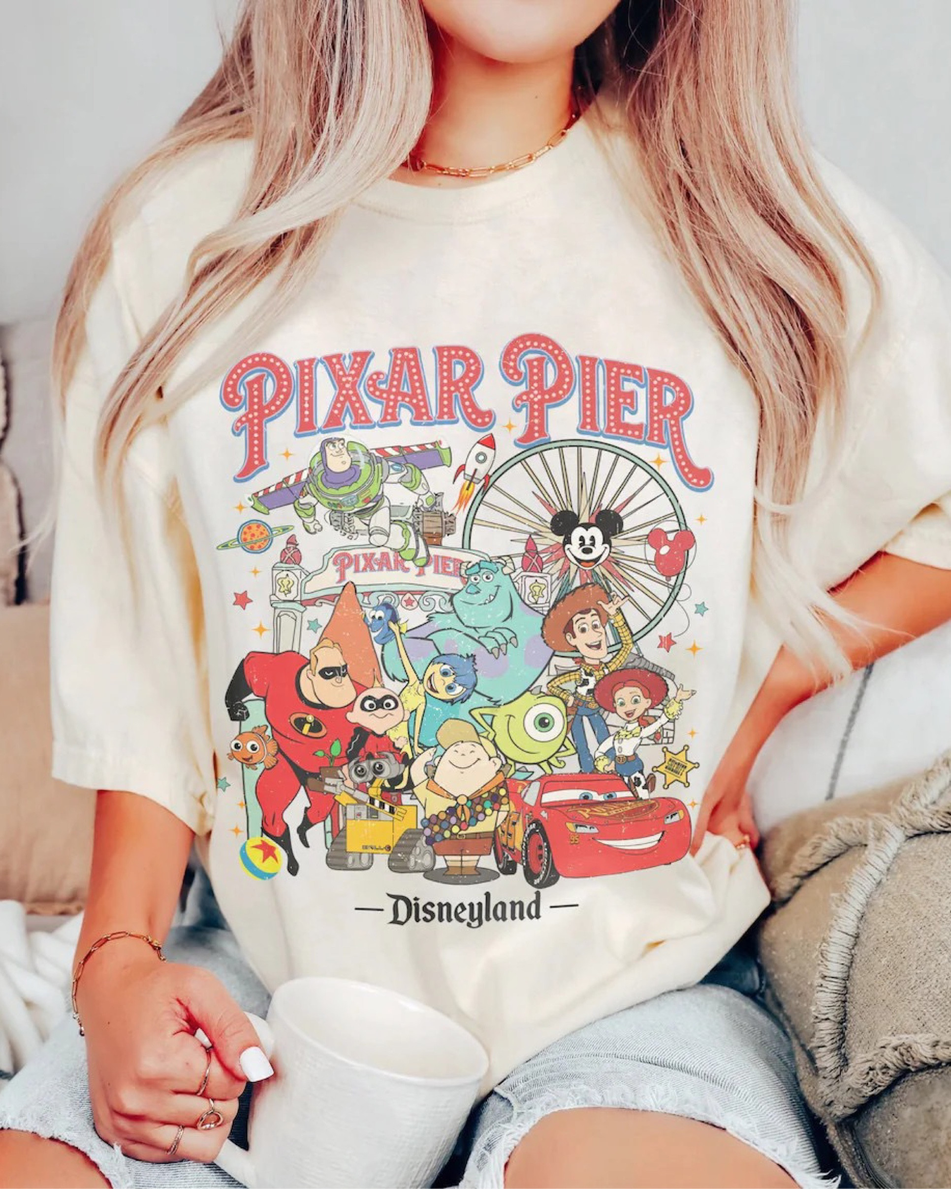 Pixar pier!!! Disneyland shirt💛💛

Disneyland outfit, oversized tee, disney outfit, disney trip 

#LTKStyleTip #LTKFindsUnder50 #LTKTravel