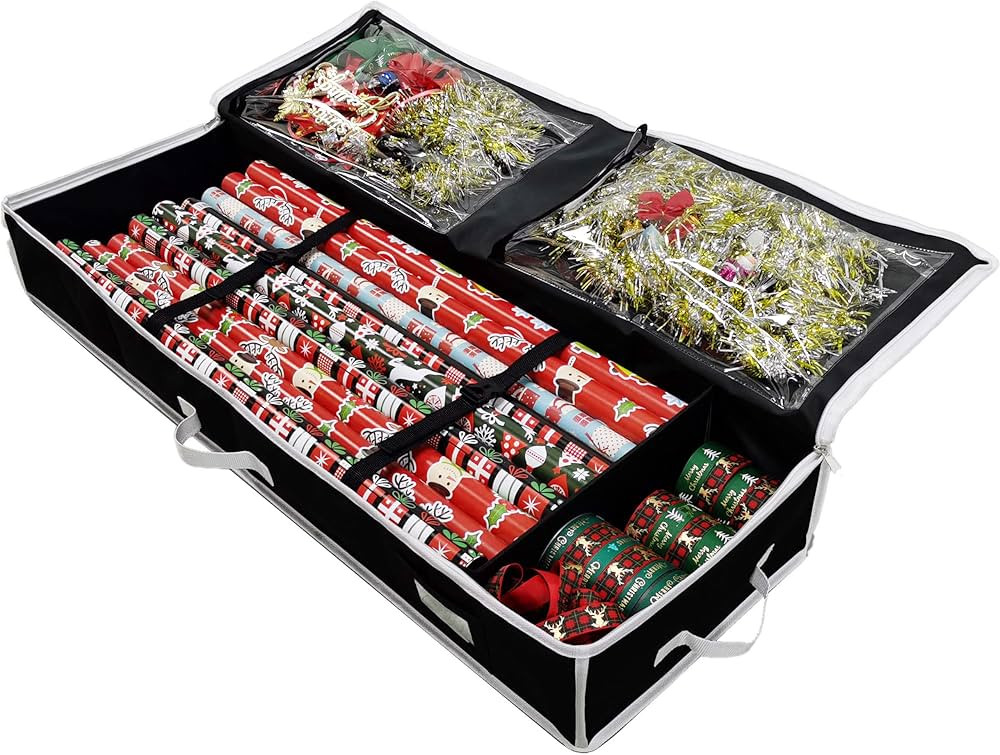Handy Laundry Gift Wrap Storage Organizer, Easily organize Wrapping Paper, Ribbons, Bows, Scissor... | Amazon (US)