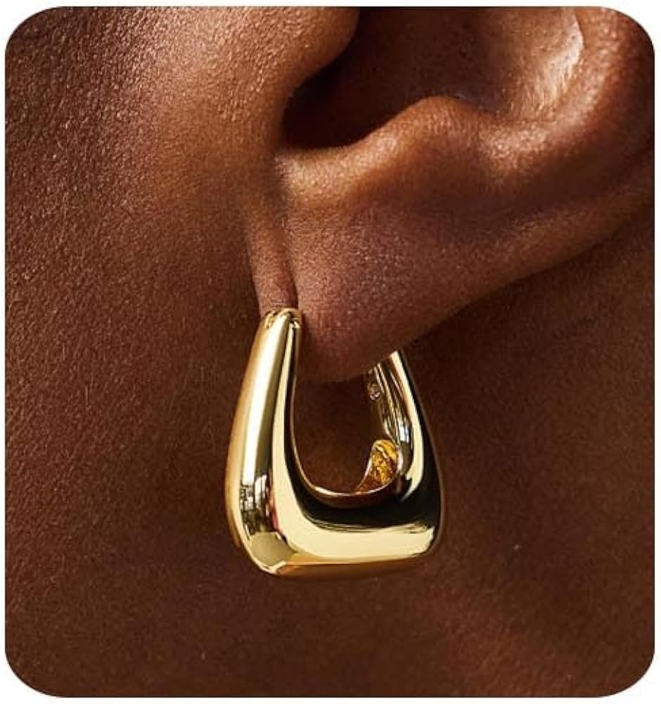 Gold Earrings for Women 14K Gold Hoop Earring Dainty Minimalist Simple Small Earrings Jewelry Gif... | Amazon (US)