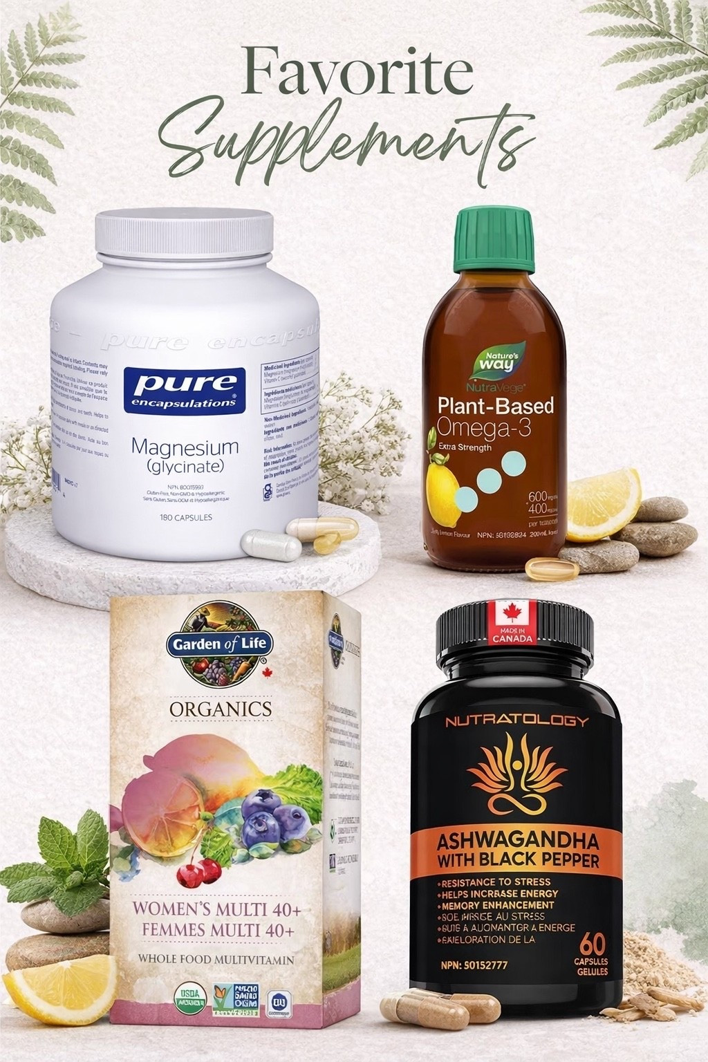 Wellness staples! Women’s multivitamin, magnesium glycinate, plant-based omega-3, and ashwagandha to support energy, stress, hormones, and overall health.

All linked here for easy shopping ✨

#LTKwellness #LTKhealth #supplements #womenshealth


#LTKcanada #LTKfitness #LTKhome
