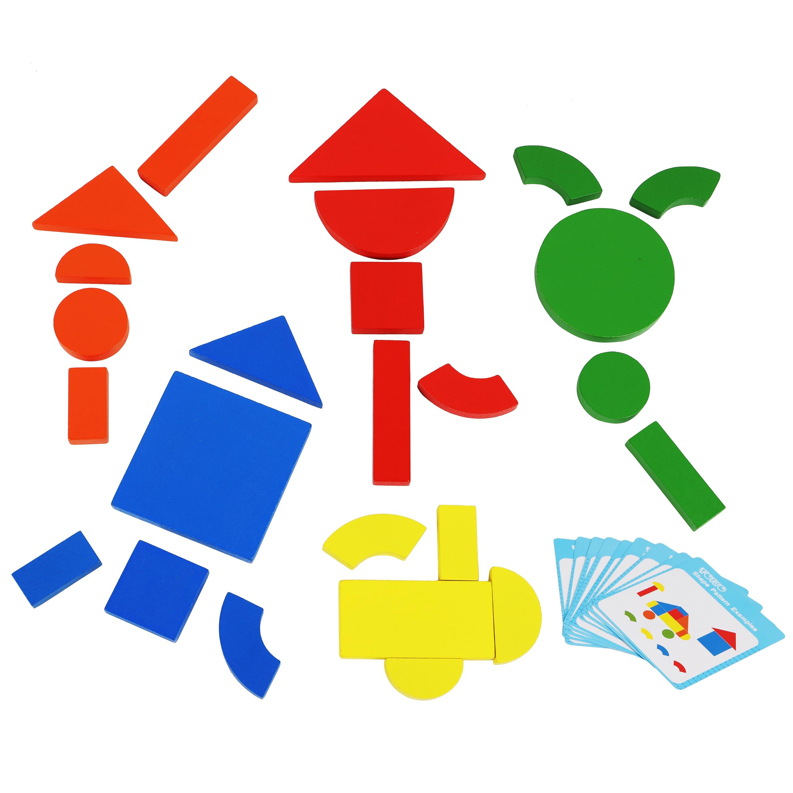 Wooden Magnetic Blocks Toys - Shape Pattern Building Block - Large Tangram Puzzles for Kids - Geo... | Amazon (US)