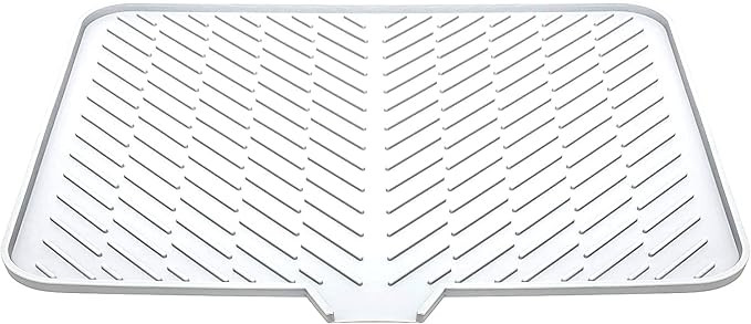 Luxet Silicone Dish Drying Mat with Built-in Drain Lip - Hygienic Drying Pad - Sturdy Compact Eas... | Amazon (US)