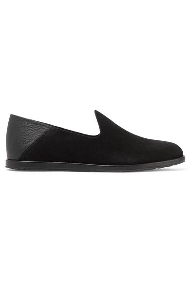 Pedro Garcia - Yeira Suede And Leather Collapsible-heel Loafers - Black | NET-A-PORTER (US)