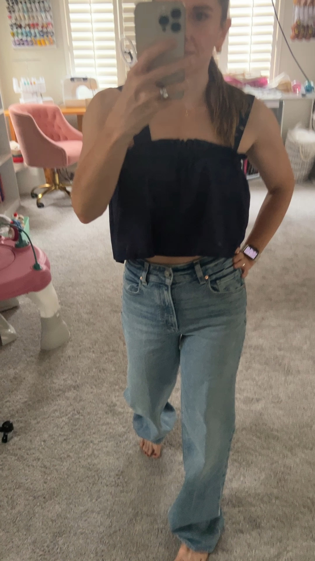 My favorite wide leg jeans - they are long (I need to hem mine) but otherwise fit tts. The top is one I self patterned and made. 

#LTKStyleTip #LTKFallSale #LTKSaleAlert