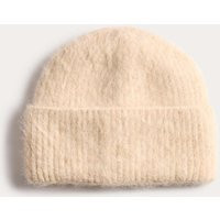 M&S Rib Fluffy Beanie Hat Cream | Marks & Spencer (UK)