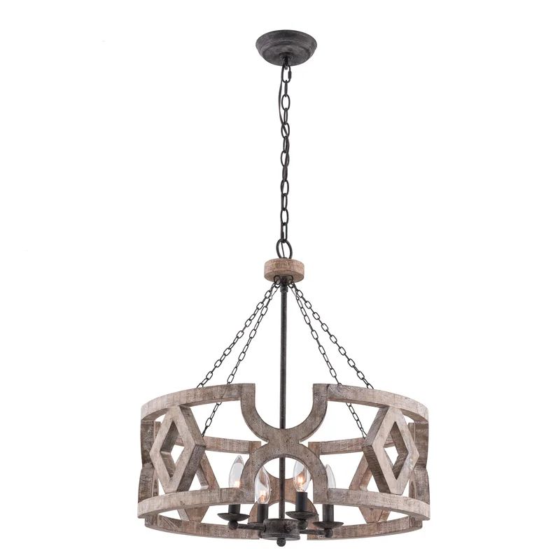 Ocampo 4 - Light Drum Chandelier with Wood Accents | Wayfair North America