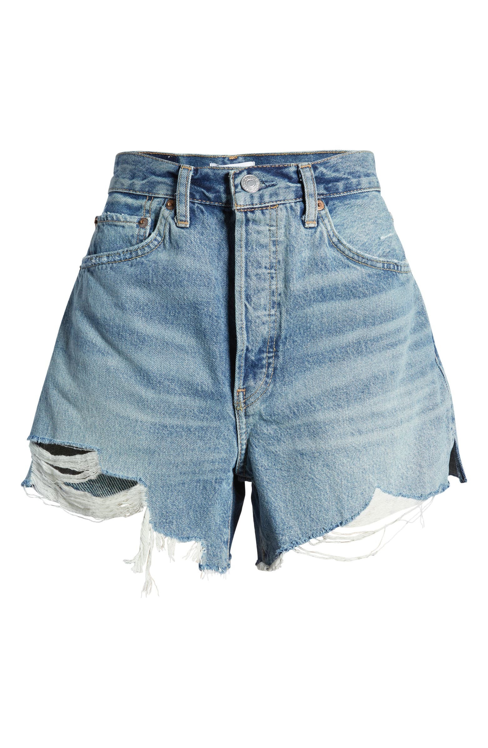 '50s Cutoff High Waist Organic Cotton Denim Shorts | Nordstrom
