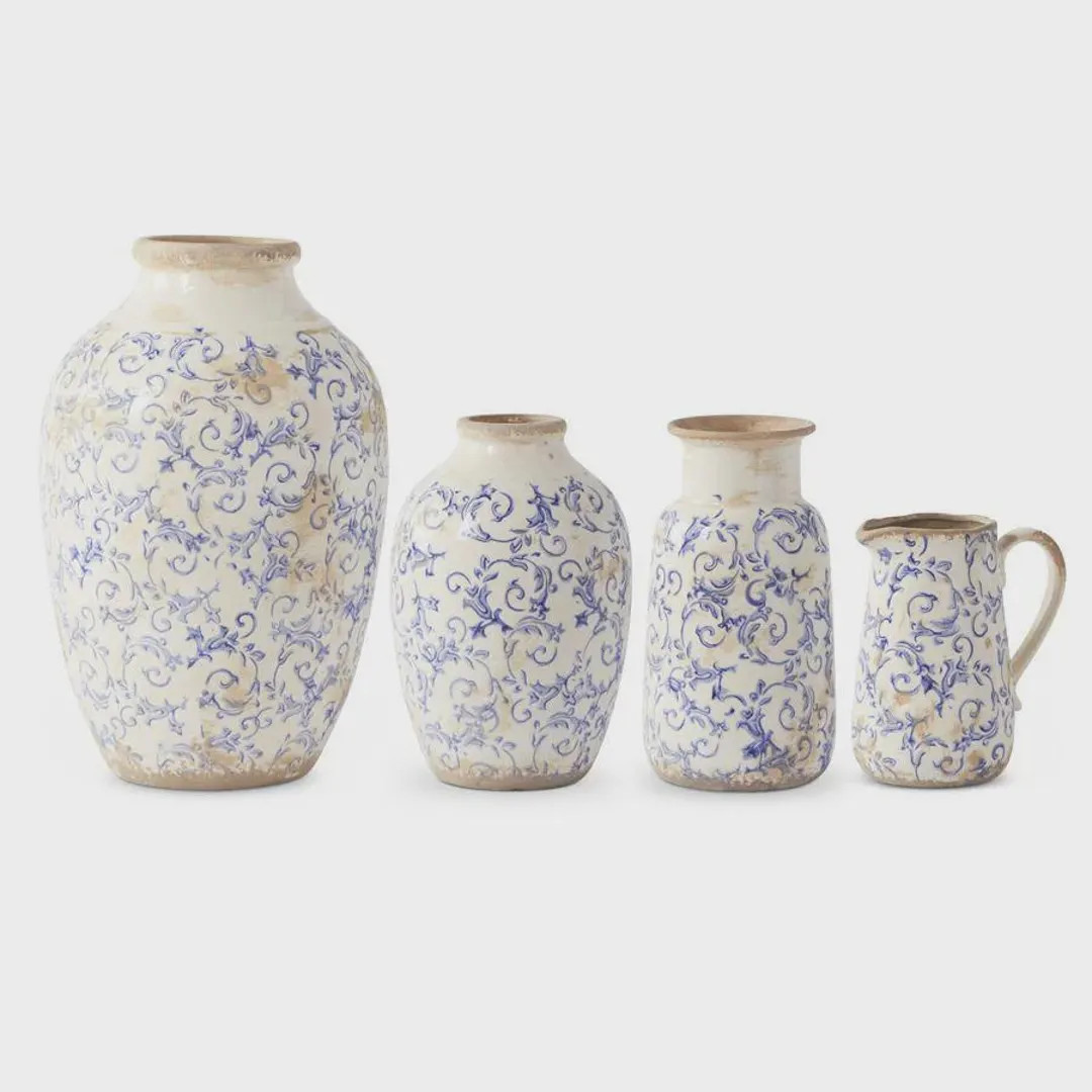 Vintage Blue & White Ceramic Vases - 4 Sizes - Etsy | Etsy (US)