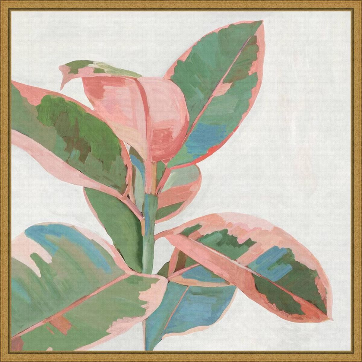 16" x 16" Pink Ficus I by Asia Jensen Framed Canvas Wall Art - Amanti Art | Target