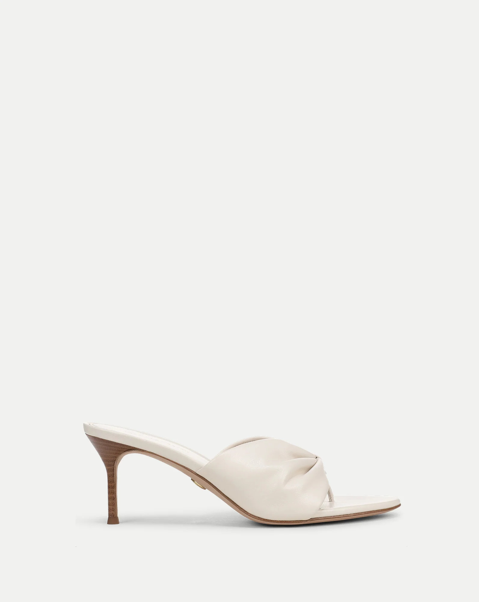 Tullia Leather Mid-Heel Sandal in Ecru | Veronica Beard | Veronica Beard