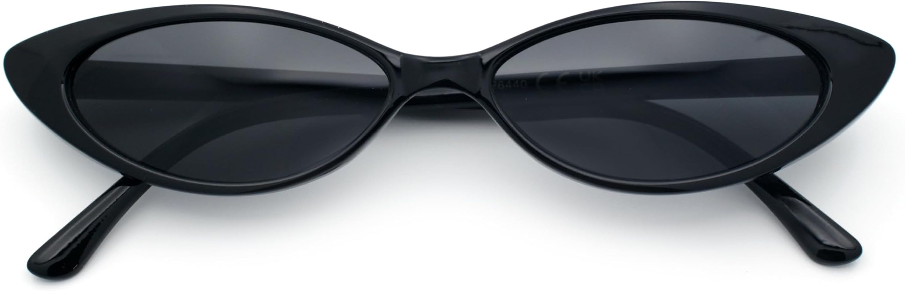 SA106 Womens Narrow Thin Cat Eye Plastic Gothic Retro Sunglasses | Amazon (US)