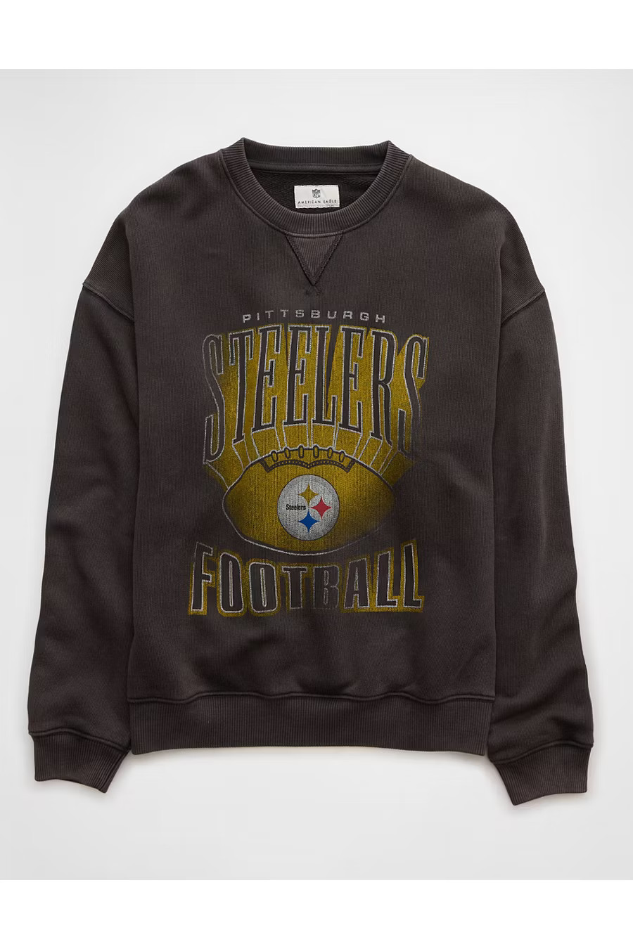 NFL Pittsburgh Steelers Crew Neck Sweatshirt Women's Black XXS | American Eagle Outfitters (US & CA)
