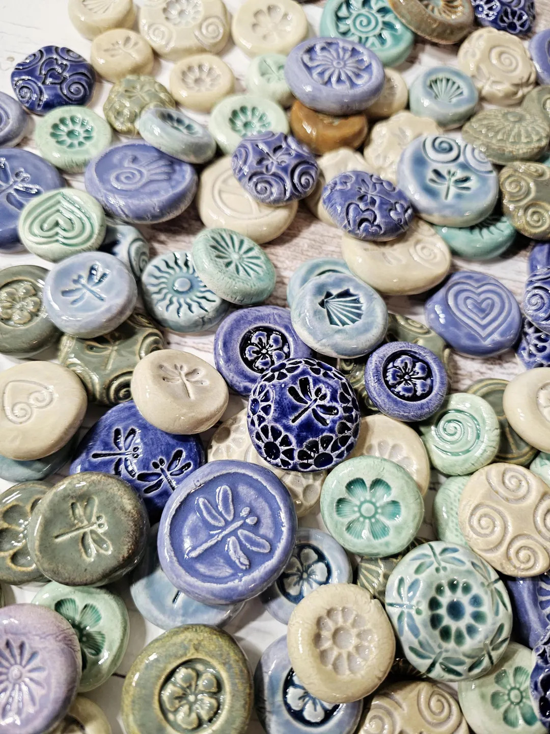 Ceramic Accent Tiles - Assorted Designs - Dragonflies -Flowers - Garden Designs - Mosaic Elements... | Etsy (US)