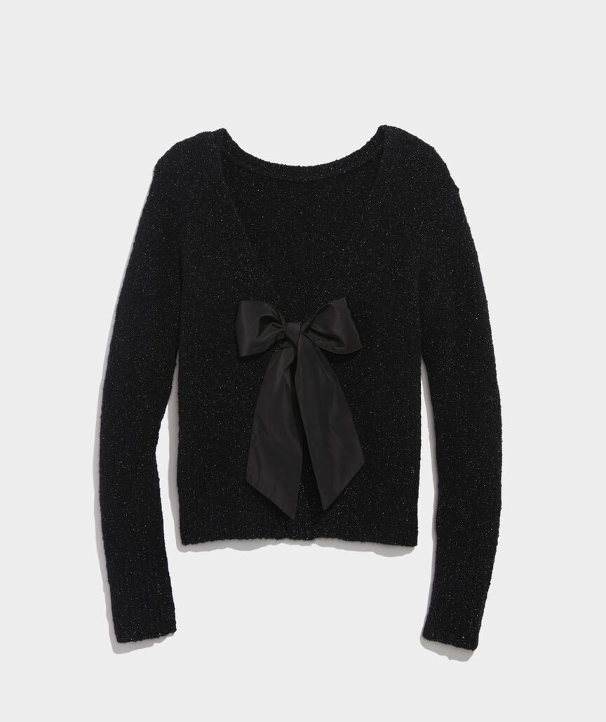 Shine Boucle Bow Back Sweater | vineyard vines