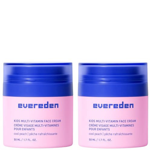 Evereden Kids Face Cream: Cool Peach, 1.7 oz. | Face Lotion | Clean and Non-Toxic Face Moisturizer | Multi-Vitamin Skin Care for Kids | Pack of 2 | Amazon (US)