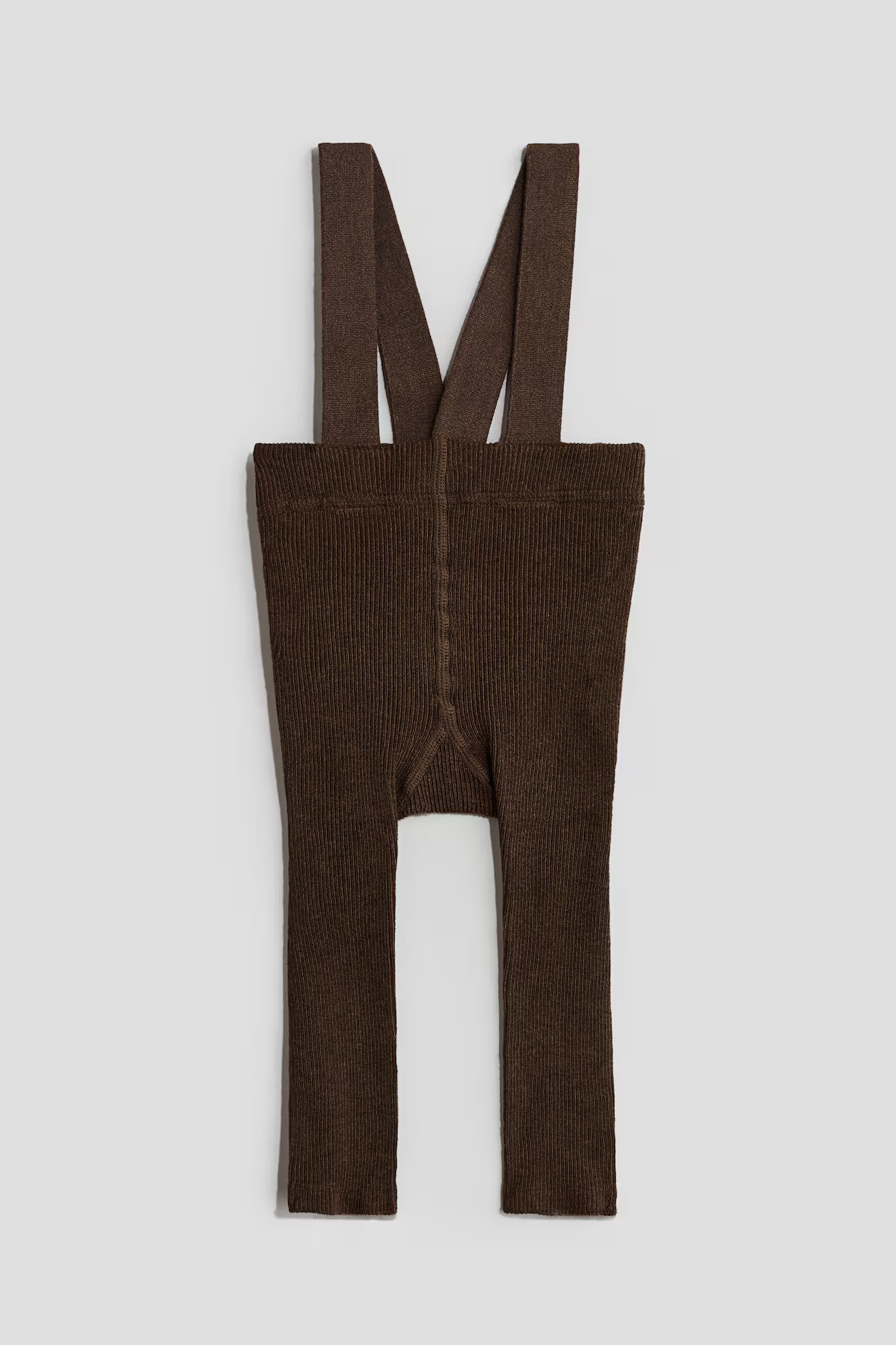 Rib-knit leggings with braces - Brown - Kids | H&M GB | H&M (UK, MY, IN, SG, PH, TW, HK)