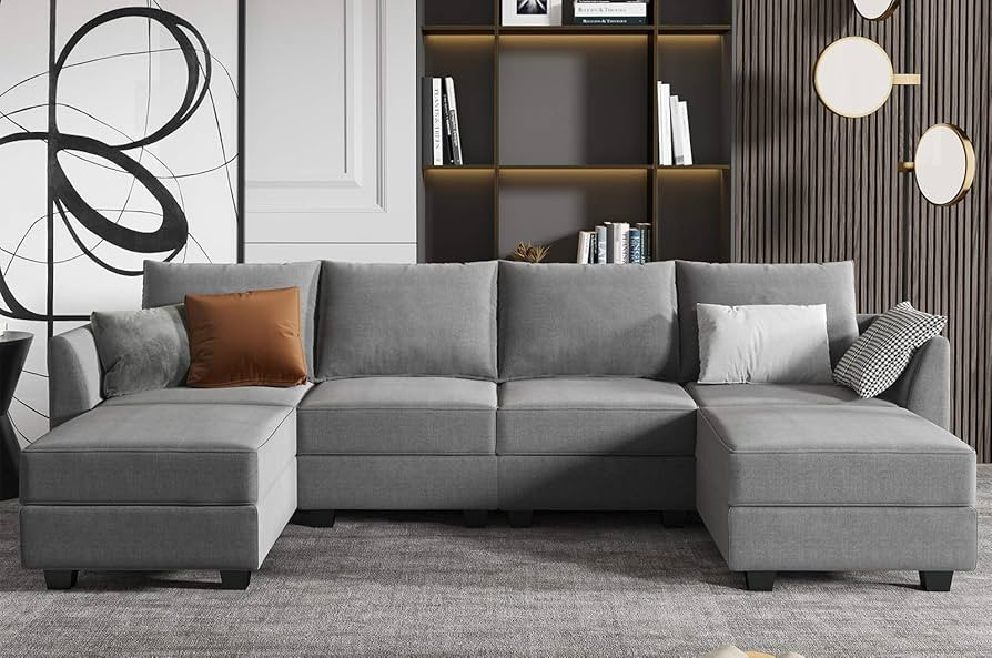 HONBAY Modular Sectional Sofa U Shaped Couch with Reversible Chaise Modular Couch Sectional Sofa ... | Amazon (US)