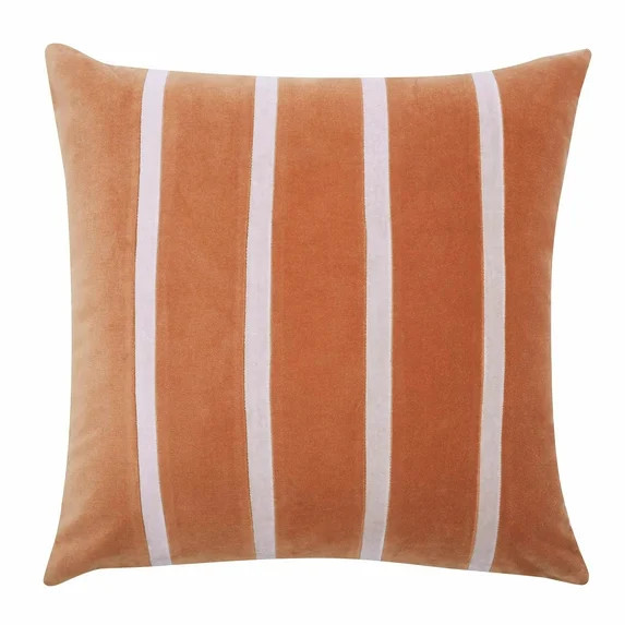 Beautiful 20" x 20" Burnt Orange Stripe Velvet Decorative Pillow by Drew Barrymore | Walmart (US)