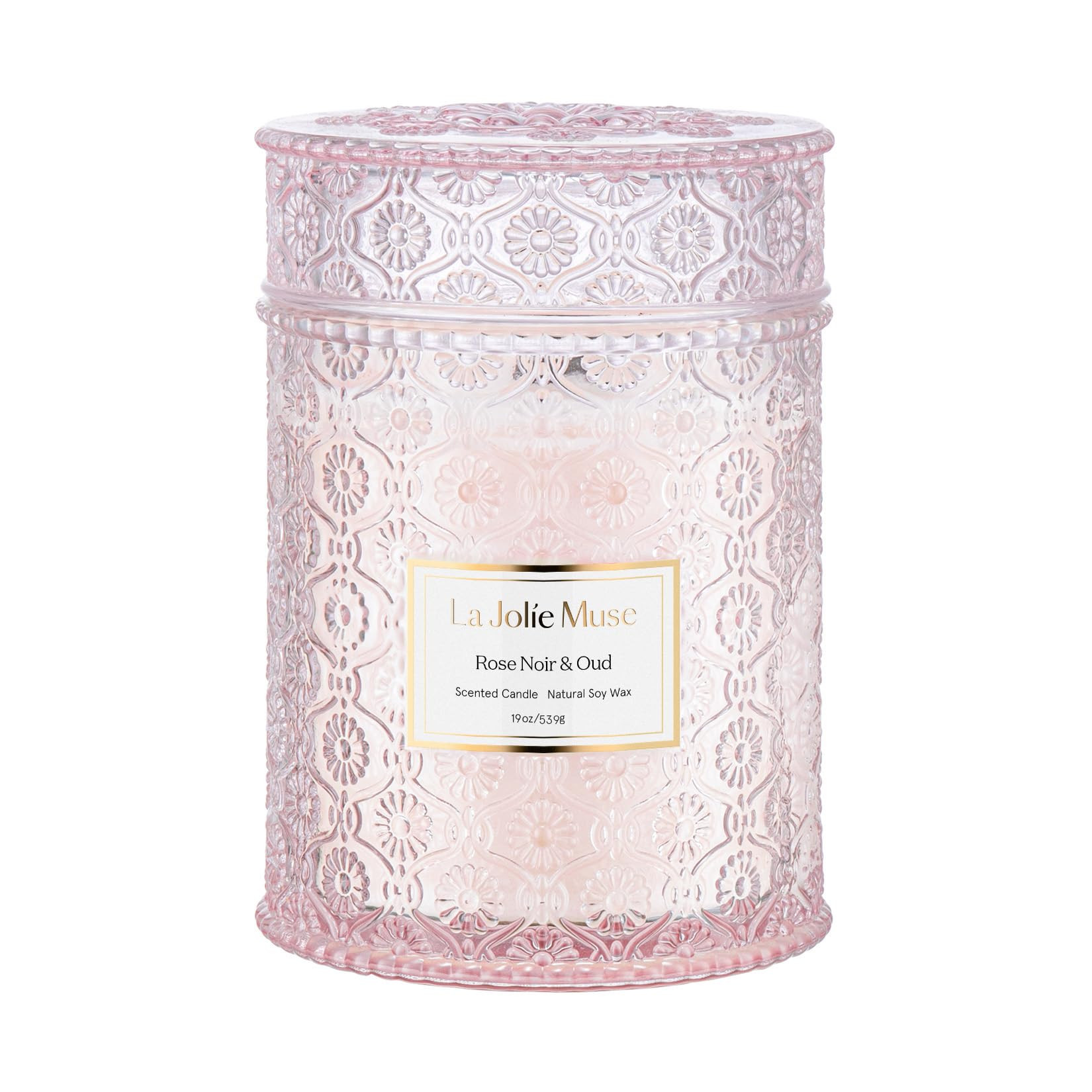 LA JOLIE MUSE Rose Noir & Oud Candle, 19 Oz, Pink Rose Scented Candle Gift, Wood Wicked Large Can... | Amazon (US)