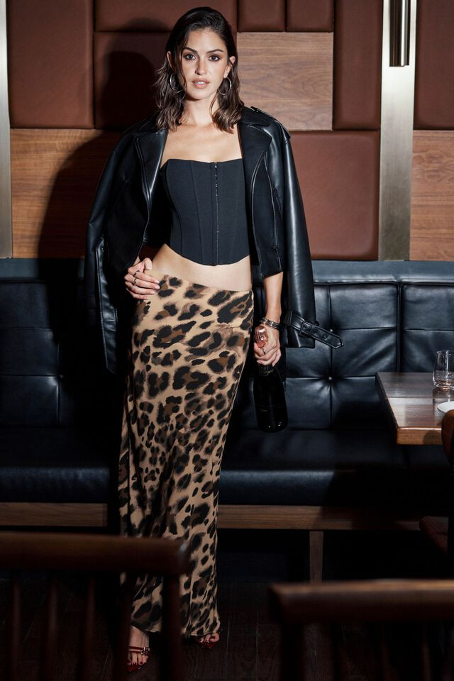 Leopard Mermaid Maxi Skirt | Dynamite Clothing